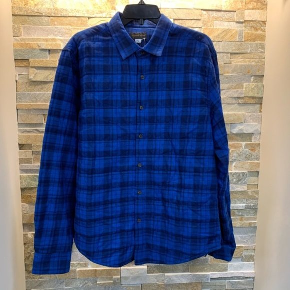 Thomas Dean Blue Plaid Lined Shirt Jacket - Picture 2 of 5